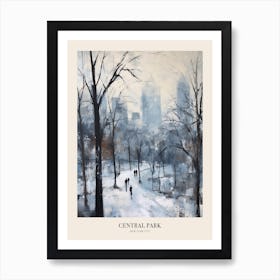 Winter City Park Poster Central Park New York City 4 Art Print