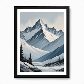 Minimalist Mountain Range Art Print (5) Art Print