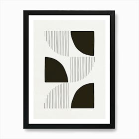 Shapes and Lines - Black 04 Art Print