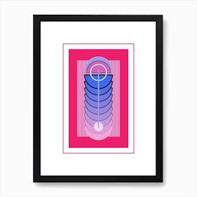 Flowers Pink Geometric Abstract Art Print