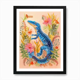 Pastel Icthyosaurus Dinosaur 1 Art Print