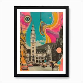 Vienna   Retro Collage Style 2 Art Print