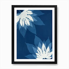 Blue cyanotype leaf print 2 Art Print