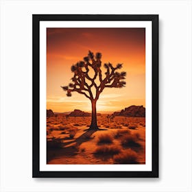 Joshua Tree At Sunrise In South Western Style  (1) Art Print