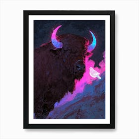 Bison And Dove Art Print