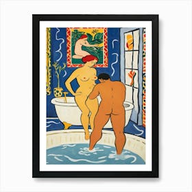 Bathing Couple iconic matisse style Art Print