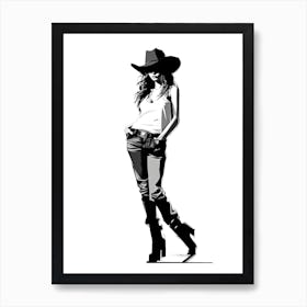 Cowgirl Ink Style 2 Art Print