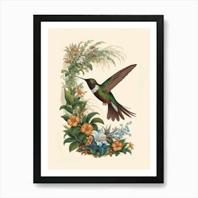 Hummingbird botanical flower beauty 15 Art Print