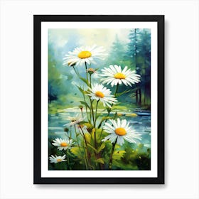 Daisy Wildflower In Rainforest, South Western Style (1) Art Print