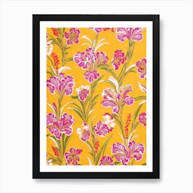 Iris Floral Print Warm Tones1 Flower Art Print