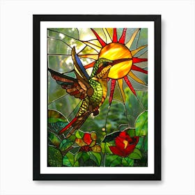 Hummingbird Stained Glass 3 Art Print