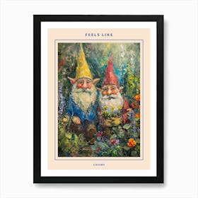 Kitsch Gnomes In The Garden 1 Poster Art Print