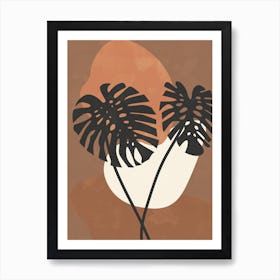 Boho Earth Tones Monstera Art Print