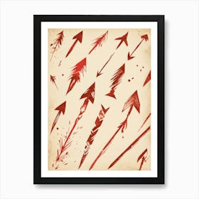 Brushstroke Designed Hand Drawn Arrow Icons Detailed Brushwork Strokes Visible Mix Of Red And Bro (2) Art Print