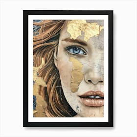 Gold And Blue 1 Art Print