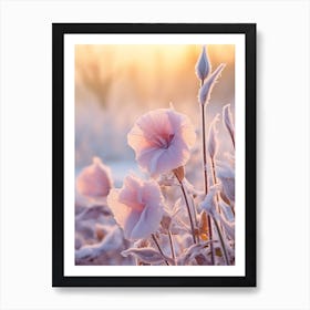 Frosty Botanical Morning Glory 2 Art Print