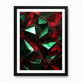 Abstract - Red Green Diamonds Art Print