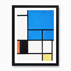 Composition With Large Blue Plane, Cubism Art, Piet Mondrian Art Print