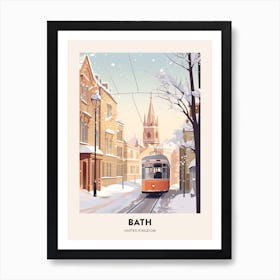Vintage Winter Travel Poster Bath United Kingdom 1 Art Print
