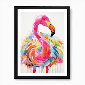 Colourful Bird Painting Flamingo 2 Art Print