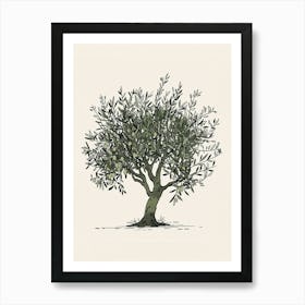 Olive Tree Pixel Illustration 1 Art Print