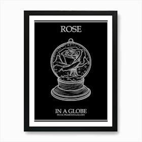 Rose In A Globe Line Drawing 4 Poster Inverted Art Print