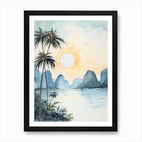 Watercolour Of El Nido   Palawan Philippines 1 Art Print