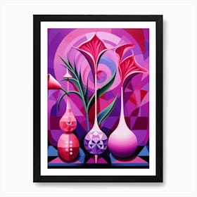 Abstract Geometric Botanical 14 Art Print