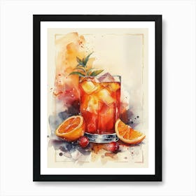 Watercolor Cocktail Art Print