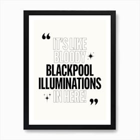 Blackpool Illuminations Bw Poster