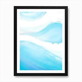 Blue Ocean Wave Watercolor Vertical Composition 39 Art Print