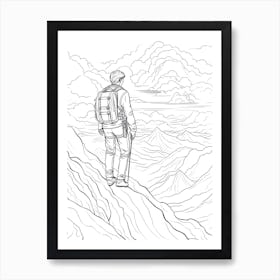 Line Art Inspired By The Wanderer Above The Sea Of Fog 3 Art Print