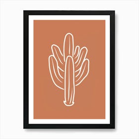 Cactus Line Drawing Cactus 5 Art Print