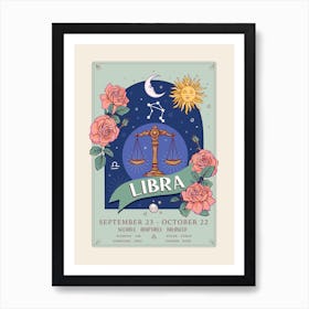 Zodiac Sign Libra Art Print