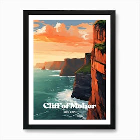 Cliff Of Moher Ireland Oceanview Travel Art Art Print