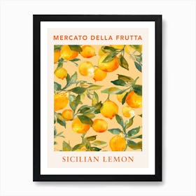 Sicilian Lemon Fruit Market Poster Art Print