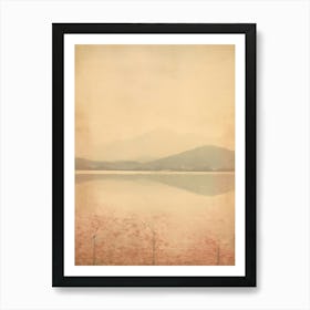 Hokkaido. Japanese Winter: Vintage Aesthetic Minimalistic Landscape Wall Art Home Decoration Art Print