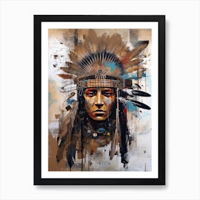 Spirit of the Tribe: Native American Elegance Unveiled Art Print