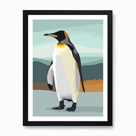 King Penguin Bleaker Island Minimalist Illustration 7 Art Print