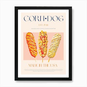 Corn Dog Mid Century Art Print