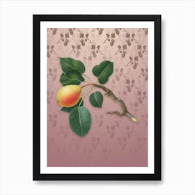 Vintage Pear Botanical on Dusty Pink Pattern n.1878 Art Print