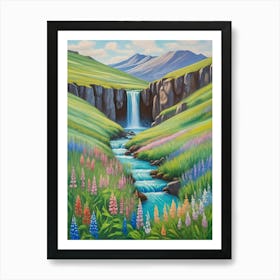 Serene Stream In Iceland Affiche