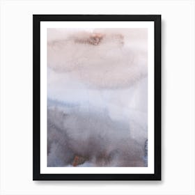 watercolor abstract art painting artwork washes grey geigne greige gay vertical bedroom office moody emotional smooth serene calm Art Print