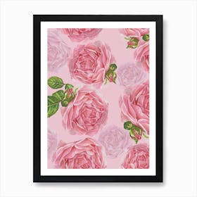 Beautiful Pink Roses Art Print