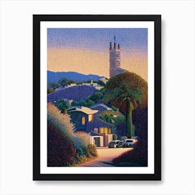 West Covina, City Us  Pointillism Art Print