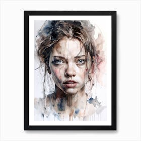 Suspicious 3 Moods Watercolor Art Print