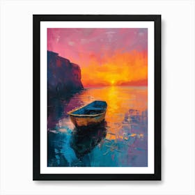 Sunset Boat 2 Art Print