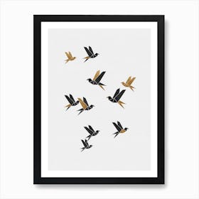Origami Birds Collage I Art Print