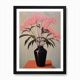 Bouquet Of Joe Pye Weed Flowers, Autumn Fall Florals Painting 3 Art Print