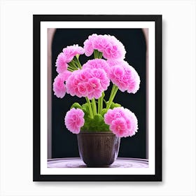 Illuminated Pelargonium Flowers Art Print